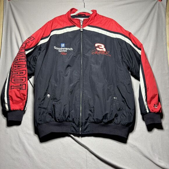 Dale Earnhardt #3 Man In‎ Black Vintage NASCAR Chase Windbreaker Jacket Size XL